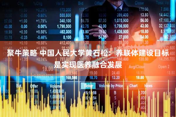 聚牛策略 中国人民大学黄石松：养联体建设目标是实现医养融合发展