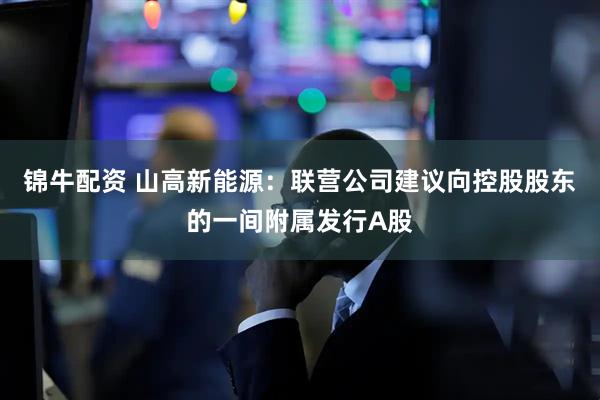 锦牛配资 山高新能源：联营公司建议向控股股东的一间附属发行A股