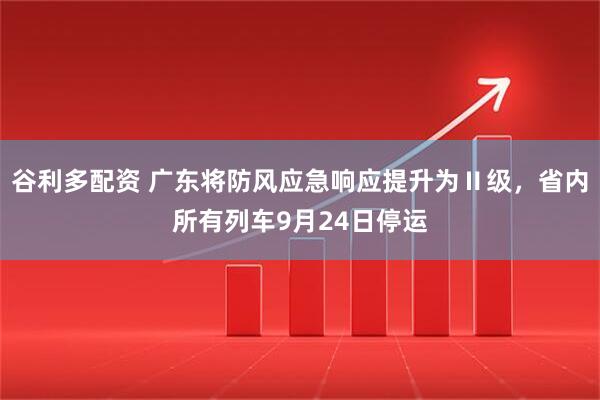 谷利多配资 广东将防风应急响应提升为Ⅱ级,省内所有列车9月24日停运